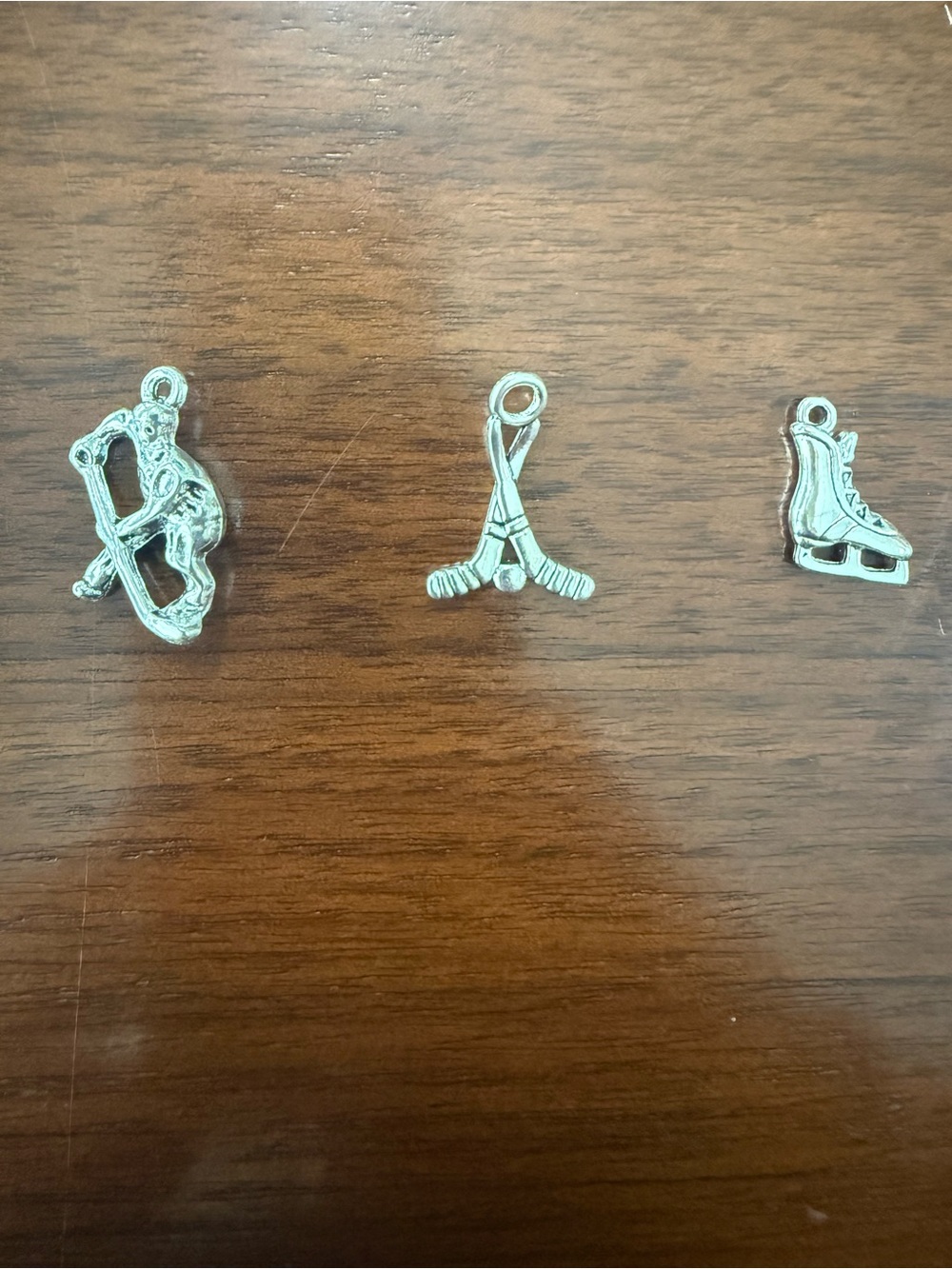 Silver Tone Hockey Charm Set for Kids - 30 Pieces Total